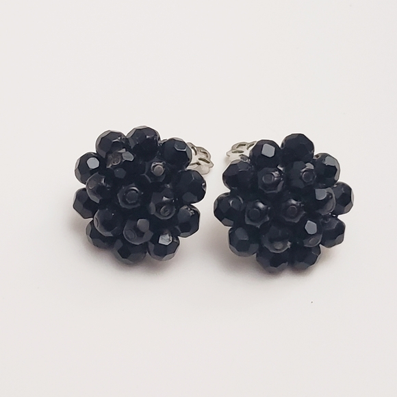 Laguna Black Beaded Bauble Clip Ons - Picture 8 of 9